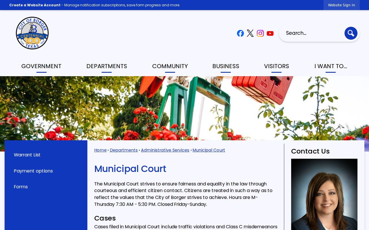 Hutchinson County Borger warrant court jurisdiction information
